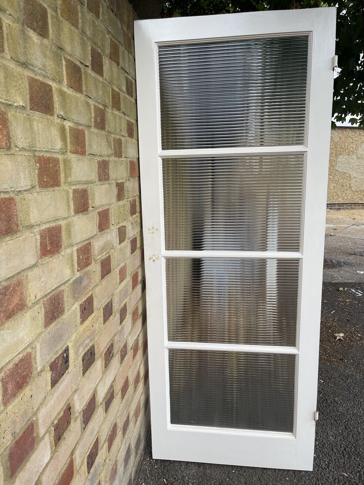 Reclaimed Reeded Glass Internal Or External Door 1965 x 762mm