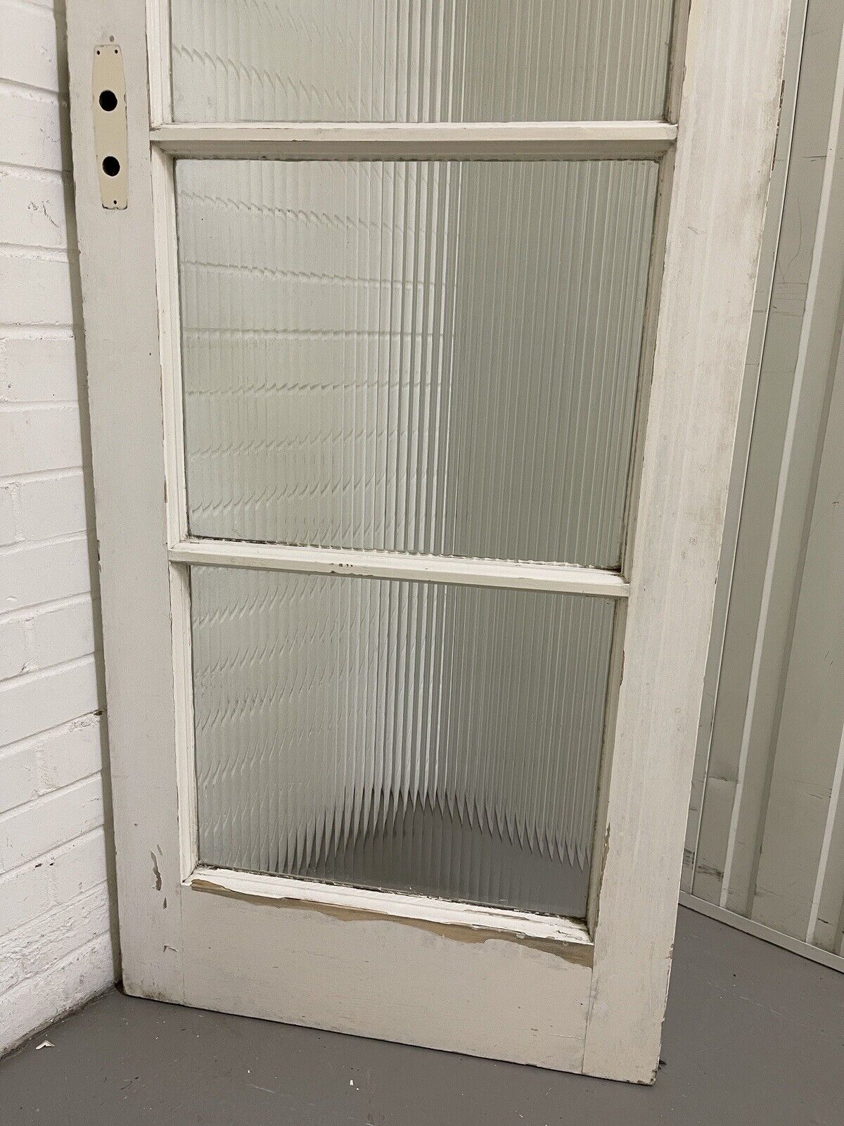 Reclaimed  Reeded Glass Internal Or External Door 1975 x 682mm