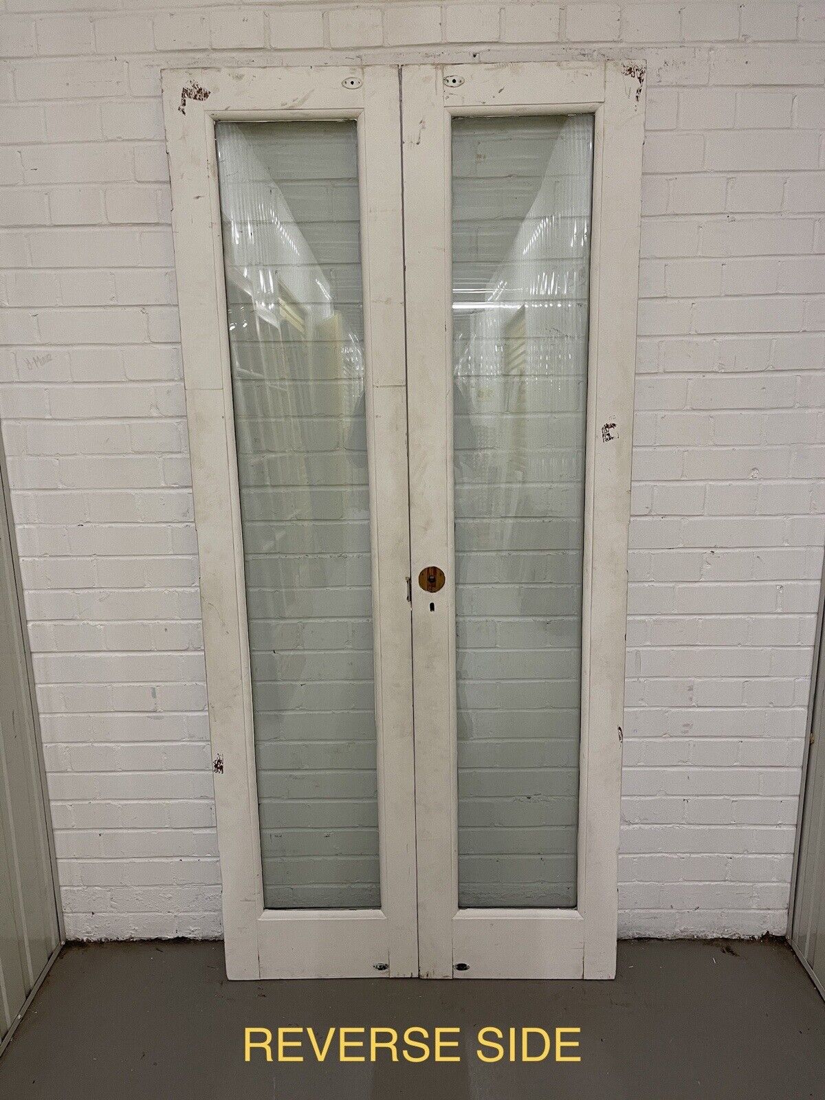 Reclaimed Old French Double Glazed Wooden Double Doors 1960 x 920mm