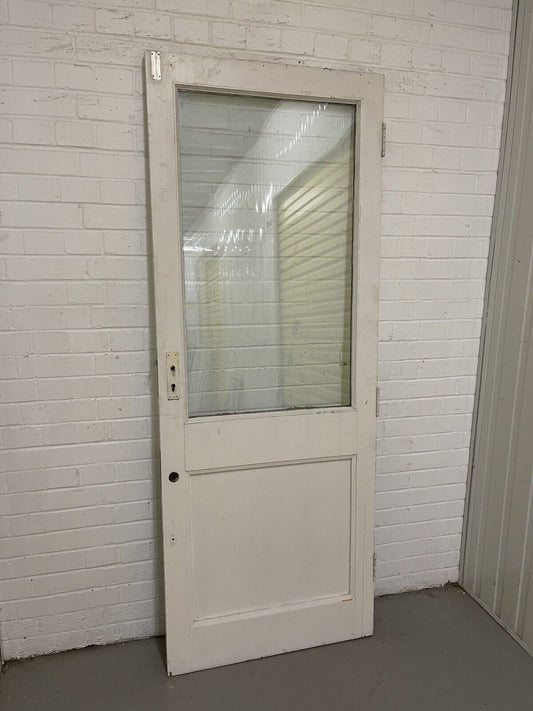 Reclaimed Old Double Glazed Glass Wooden Door Side Back Door 1963 x 758mm