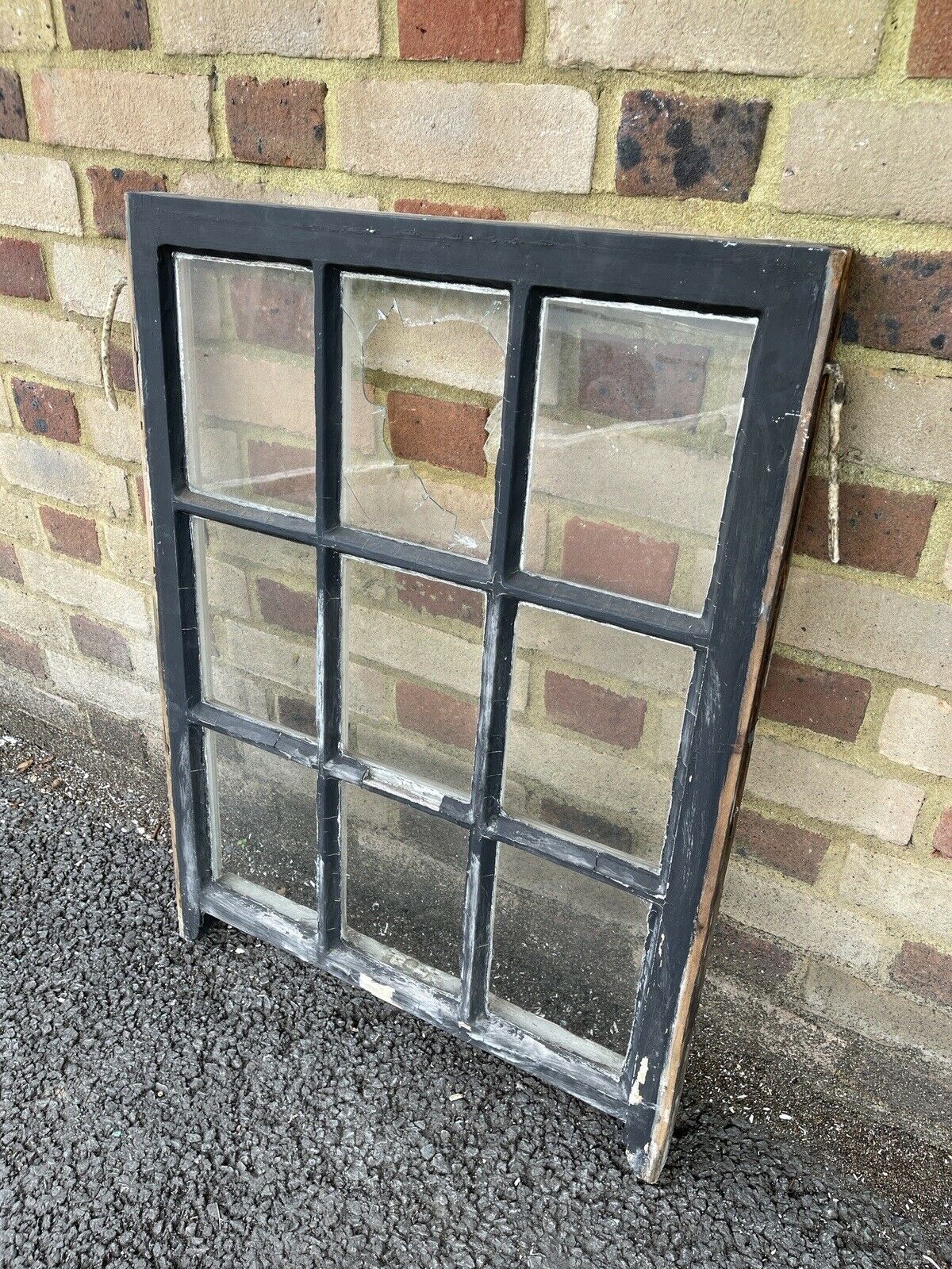 Reclaimed Old Georgian 9 Panel Wooden Window 610 x 825mm