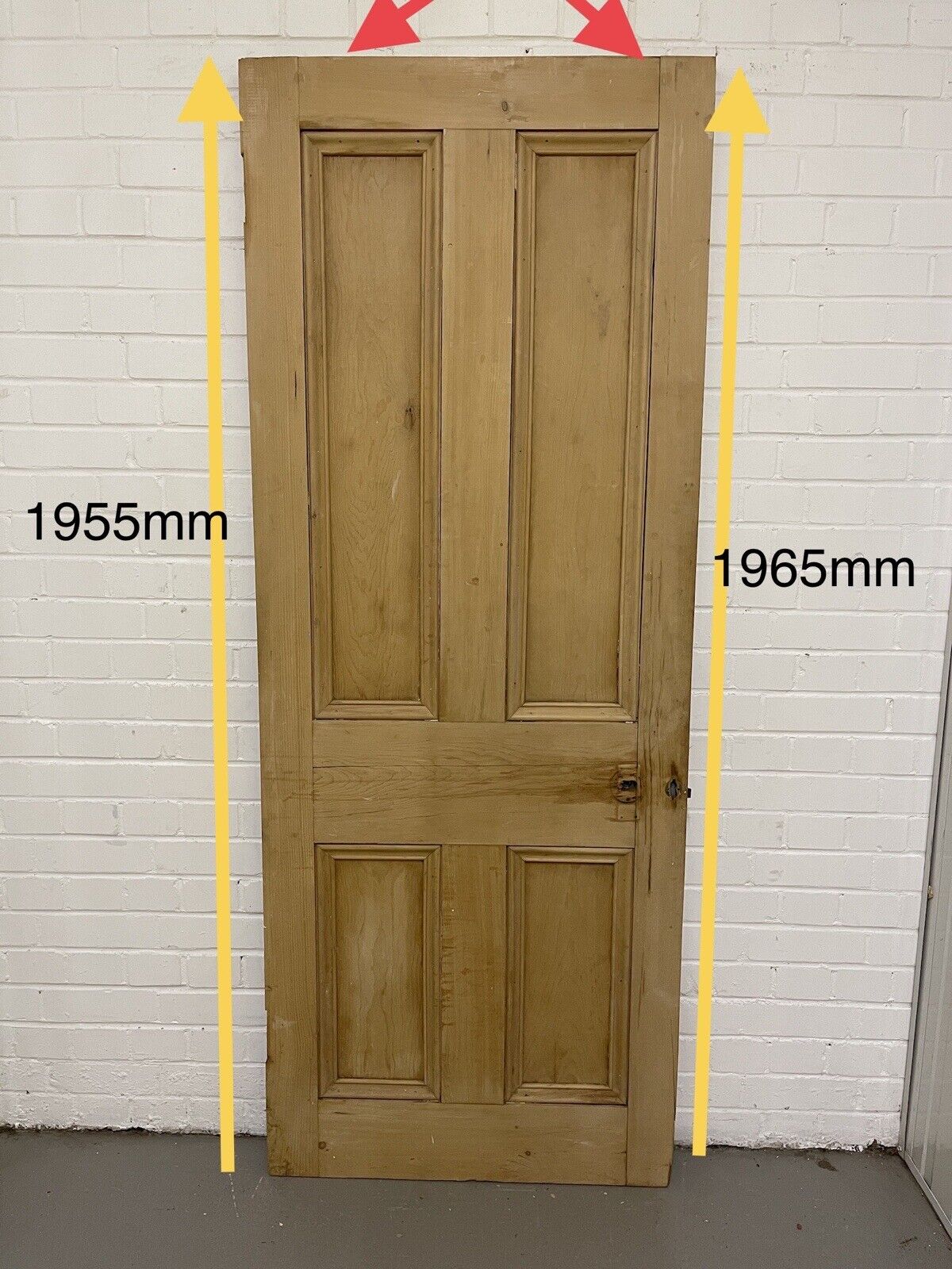 Original Vintage Reclaimed Victorian Pine Internal 4 panel Door 1955 x 763mm