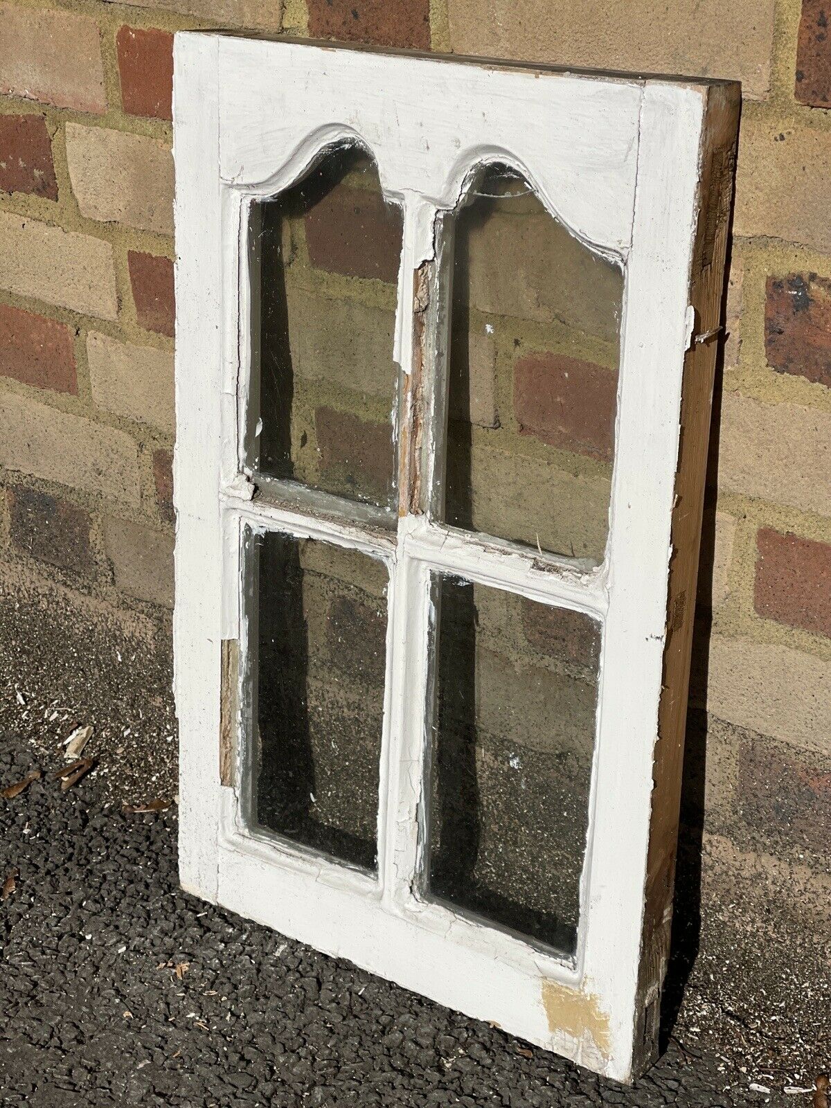 Reclaimed Old Edwardian Arch Sash Wooden Window 605 x 390mm