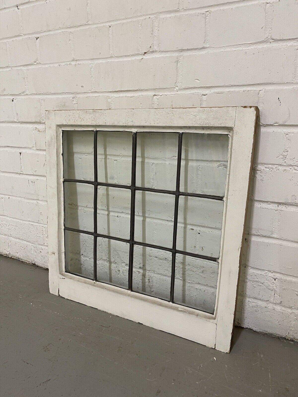 Reclaimed Leaded Light Panel Wooden Windows 517 x 508mm