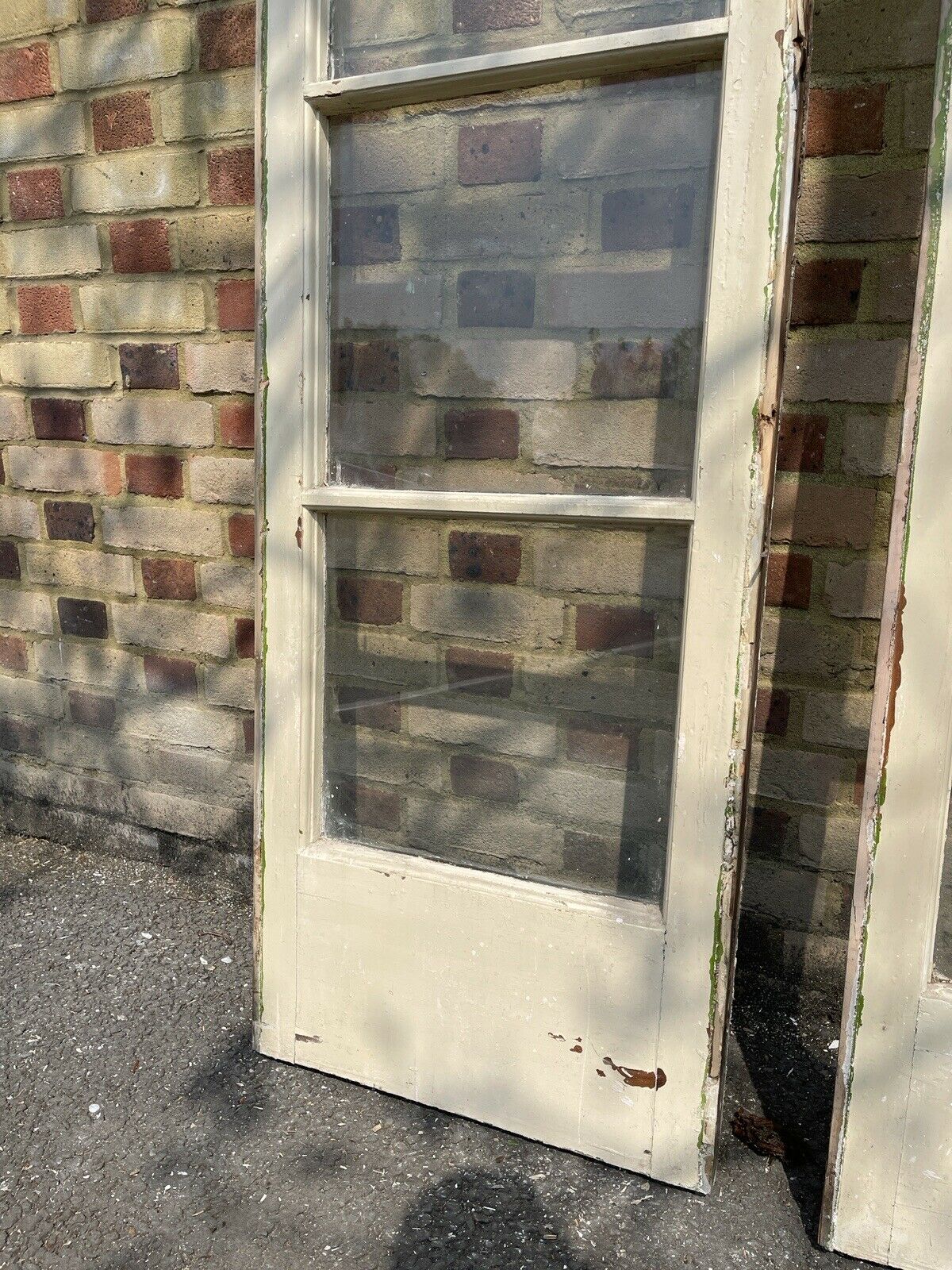 Pair Of Reclaimed Georgian Wooden Window Side glass Panels