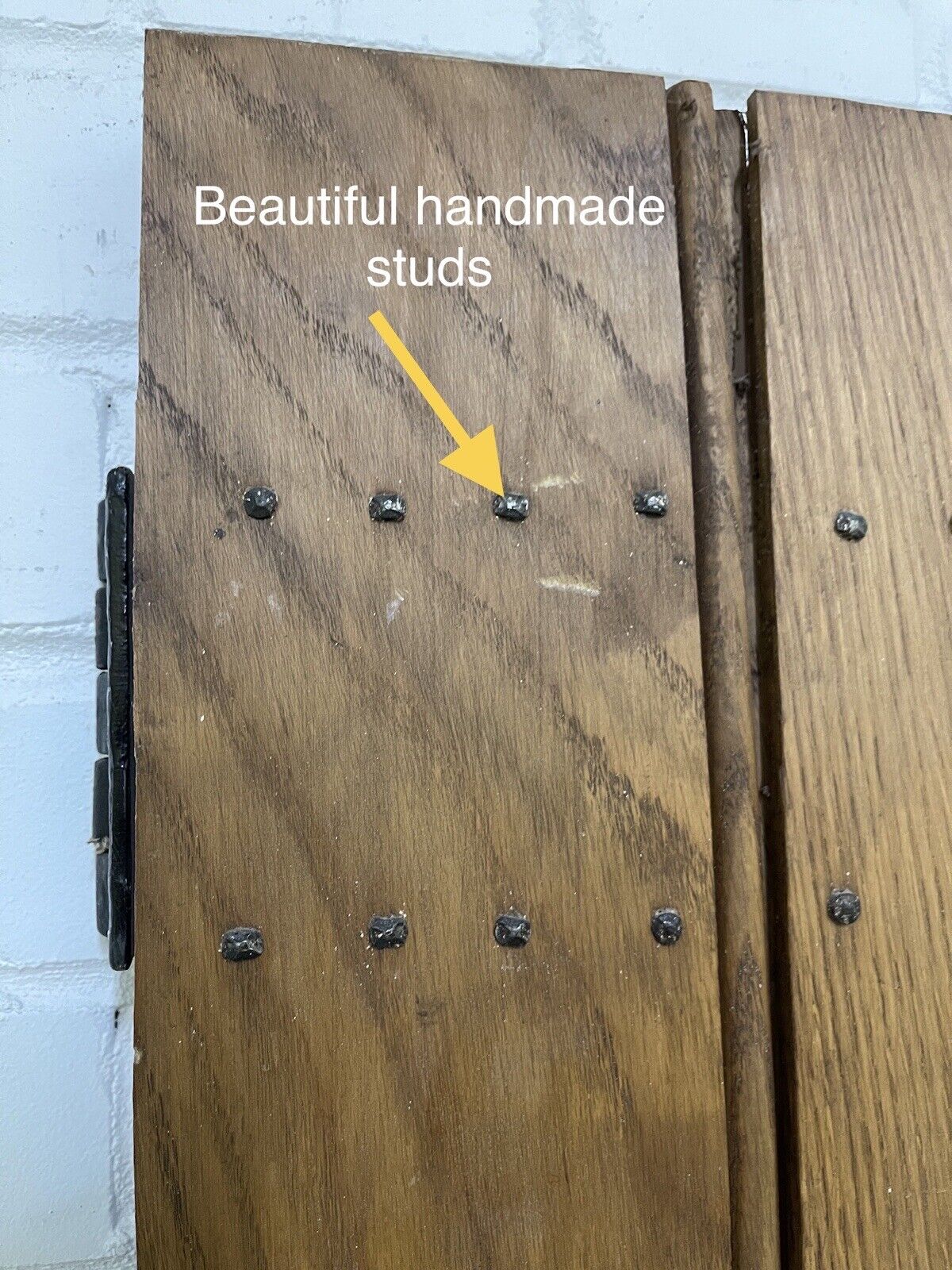 Reclaimed Oak Old Handmade Studded Ledge and Brace door 1825 x 680mm