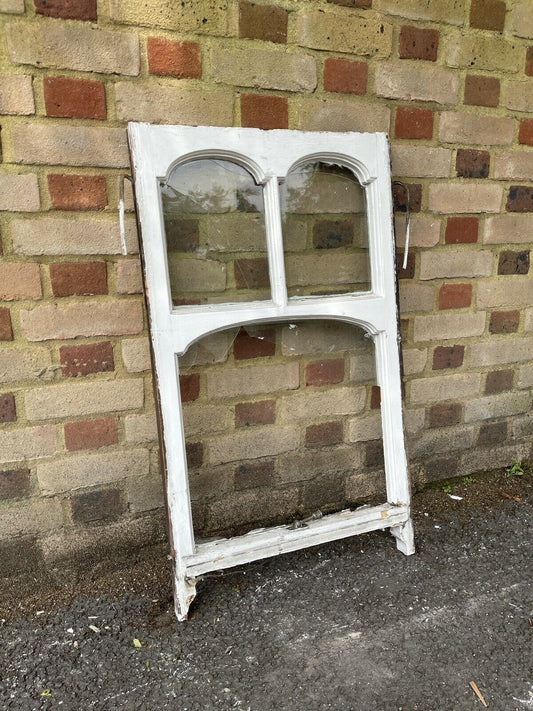 Reclaimed Old Edwardian Arch Sash Wooden Window 910 x 530mm