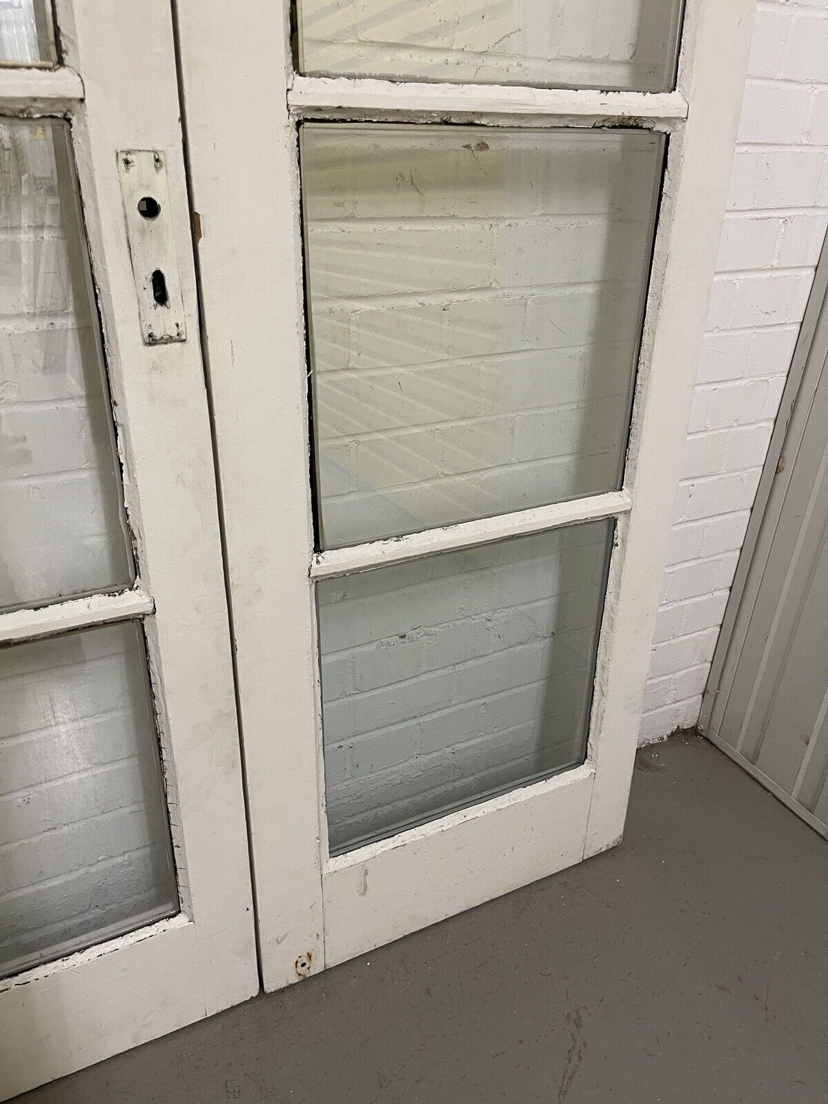 Reclaimed Old French Double Glazed Glass Wooden Double Doors 1980 x 1167mm