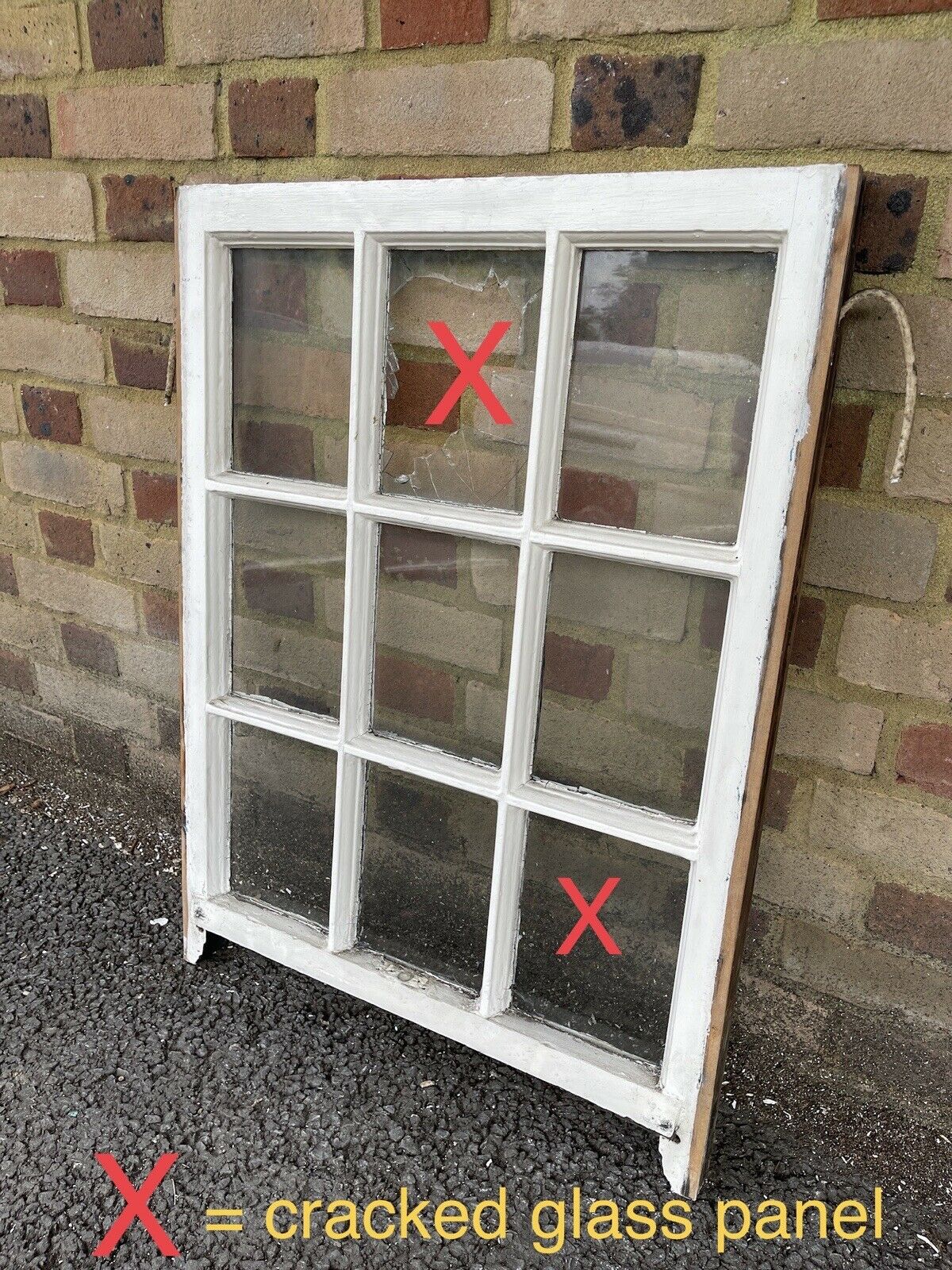 Reclaimed Old Georgian 9 Panel Wooden Window 610 x 825mm