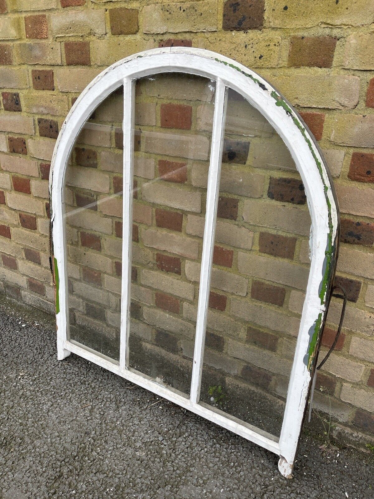 Reclaimed Old Victorian Edwardian Arch Panel Wooden Sash Window 955 x 1045mm