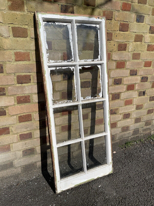 Reclaimed Old Georgian 8 Panel Wooden Window 1310 x 535mm