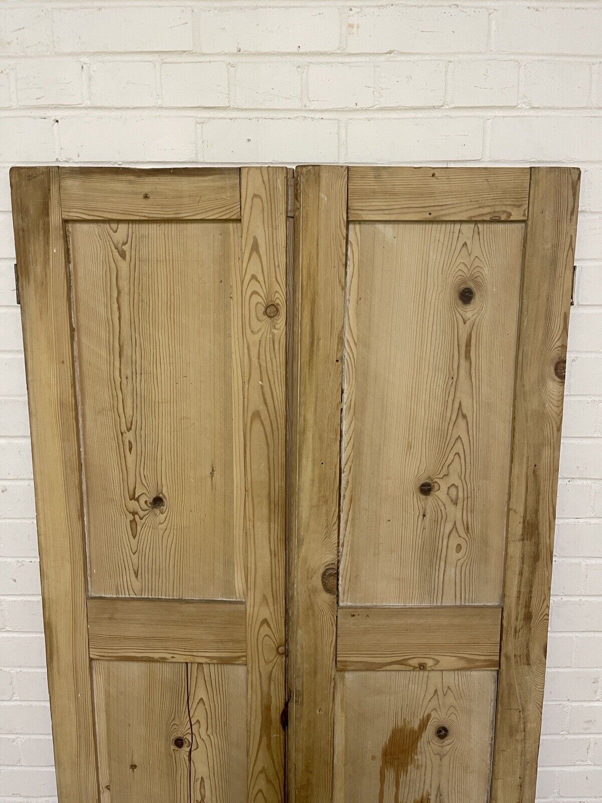 Pair Of Reclaimed Interlocking Victorian Pine  Alcove Cupboard Doors 1605 x 887