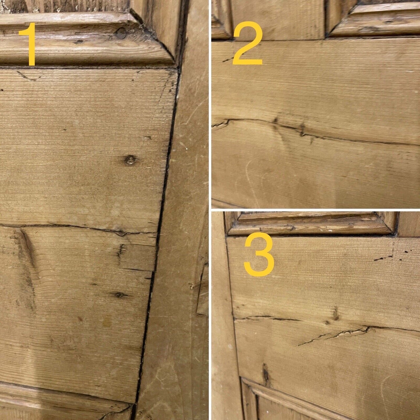 Original Vintage Reclaimed Victorian Pine Internal 4 panel Door 1945 x 755mm