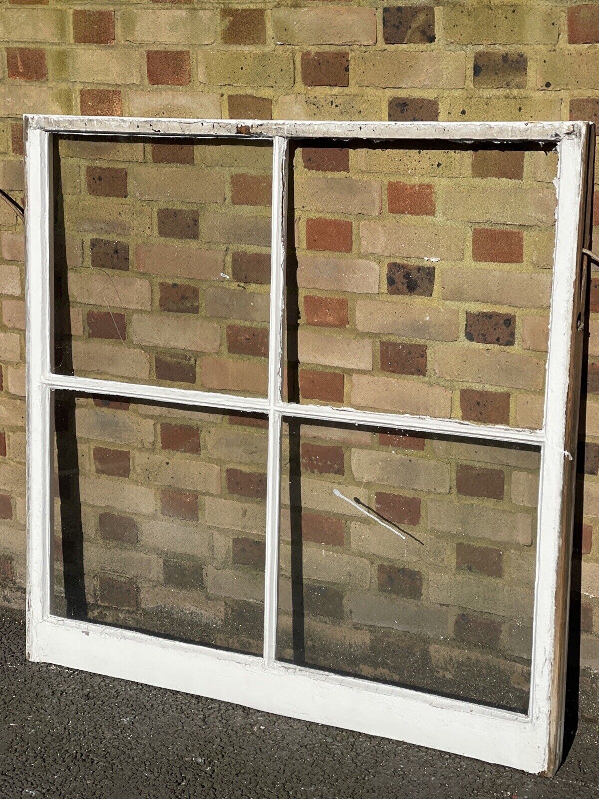 Reclaimed Old Large Georgian 4 Panel Wooden Window 1210 x 1160mm