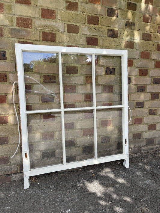 Reclaimed Old Georgian 6 Panel Wooden Window 900 x 1040mm