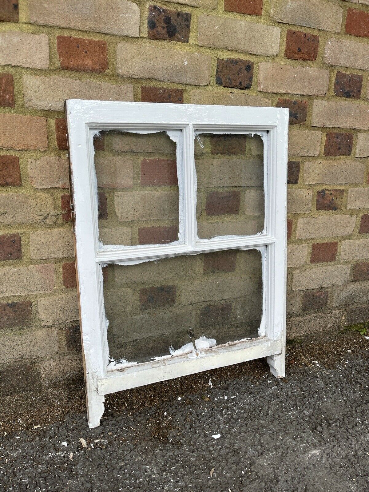 Reclaimed Old Georgian 3 Panel Wooden Sash Window 520 x 705mm