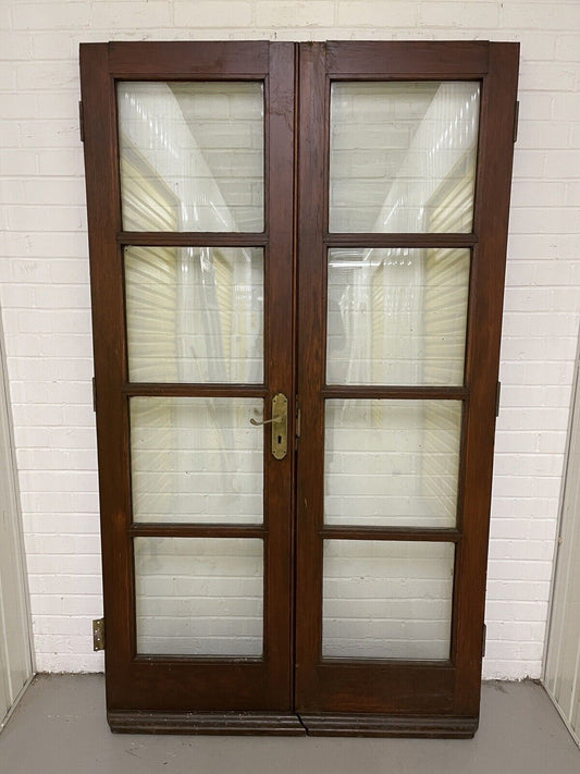 Reclaimed Old French Double Glazed Glass Wooden Double Doors 2025 x 1180mm