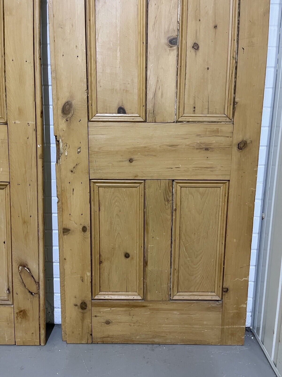 Reclaimed Victorian Pair French Pine Internal 4 panel Door 2250 or 2060 x 1567mm