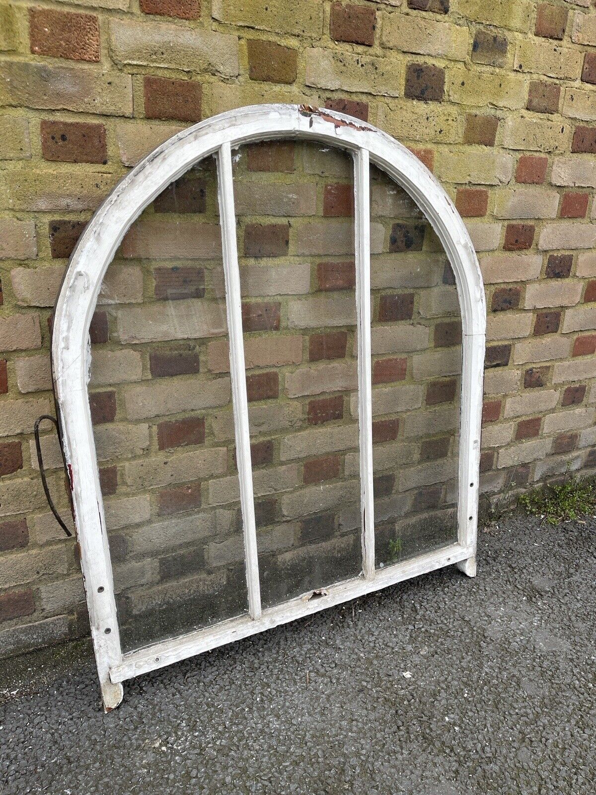 Reclaimed Old Victorian Edwardian Arch Panel Wooden Sash Window 955 x 1045mm