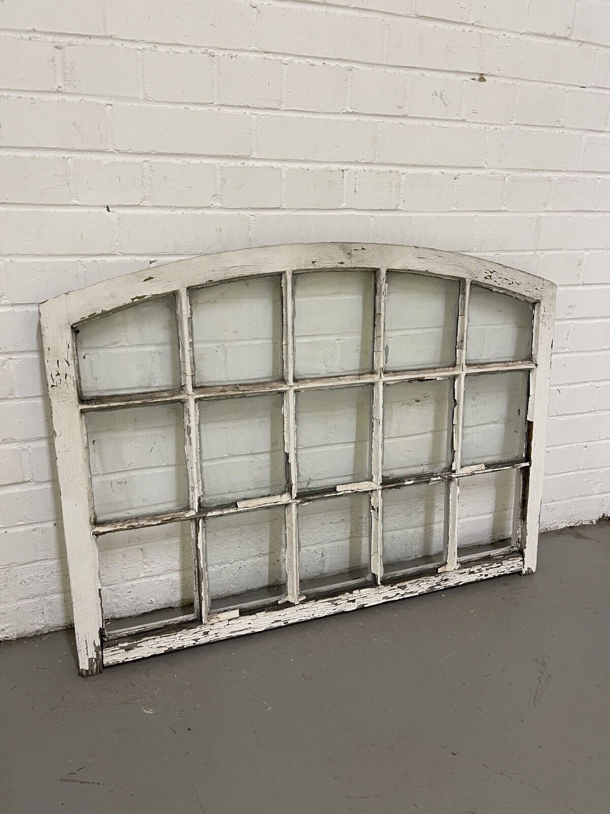 Reclaimed Old Georgian Arch Panel Wooden Sash Window 970 x 716mm