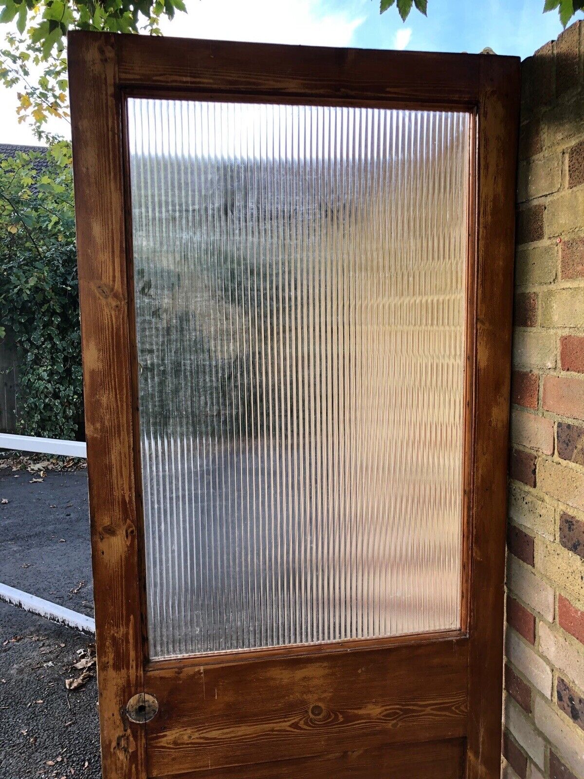 Reclaimed Reeded Glass Internal Or External Door 2008 x 805mm