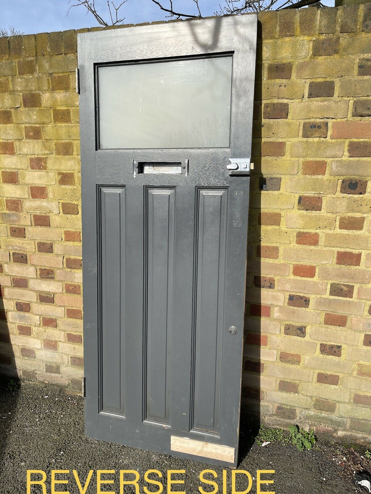 Reclaimed Old 1930s Art Deco Timber Wooden Edwardian Georgian Front Door