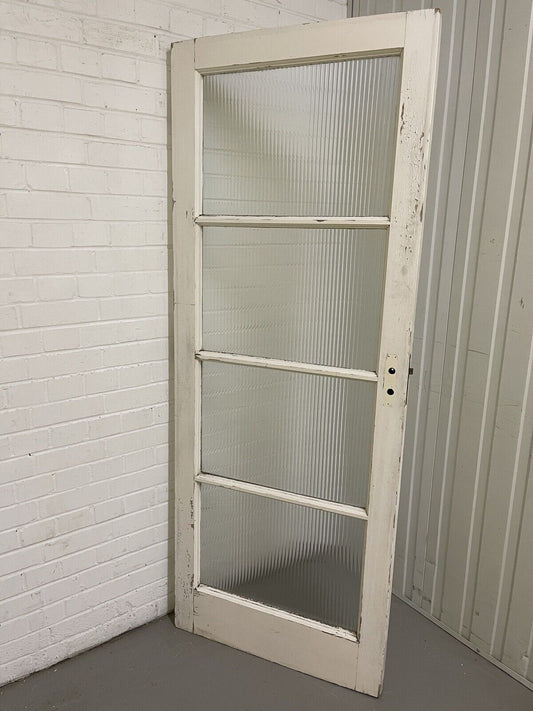 Reclaimed  Reeded Glass Internal Or External Door 1970 x 762mm