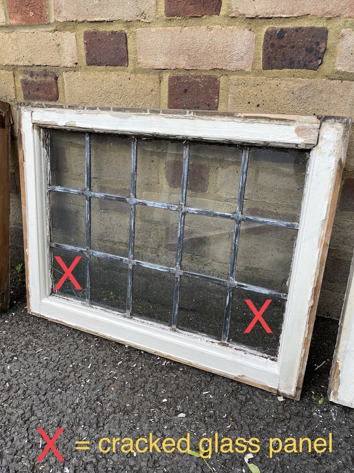 Job Lot Of 6 Reclaimed Leaded Light Panel Wooden Window