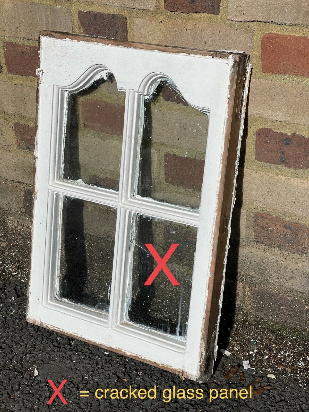 Reclaimed Old Edwardian Arch Sash Wooden Window 555 x 385mm