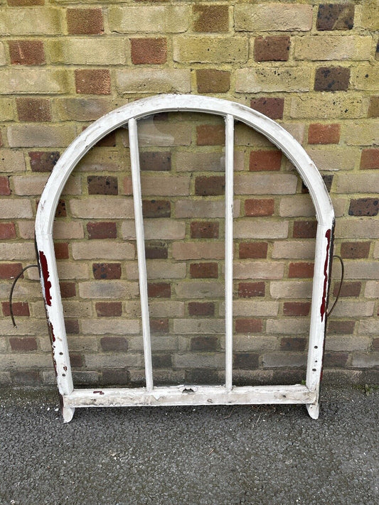 Reclaimed Old Victorian Edwardian Arch Panel Wooden Sash Window 963 x 1063mm