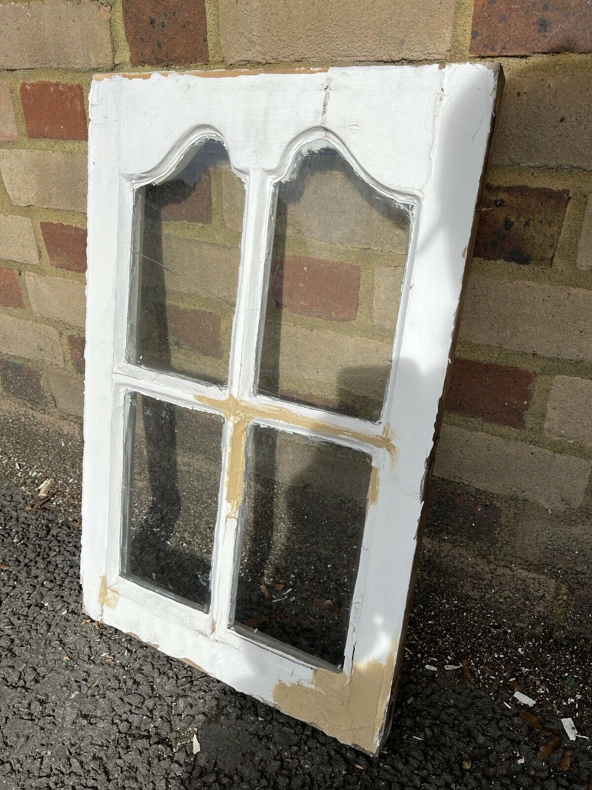 Reclaimed Old Edwardian Arch Sash Wooden Window 605 x 390mm