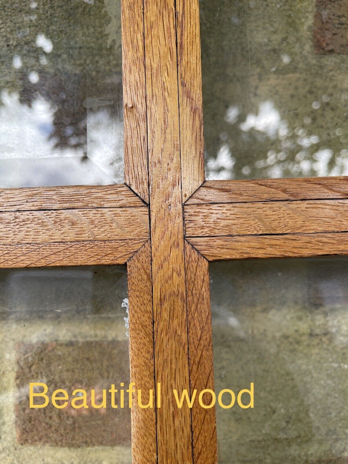 Reclaimed Georgian Oak Wooden Panel Bevelled Glass External Door 2125 x 906mm