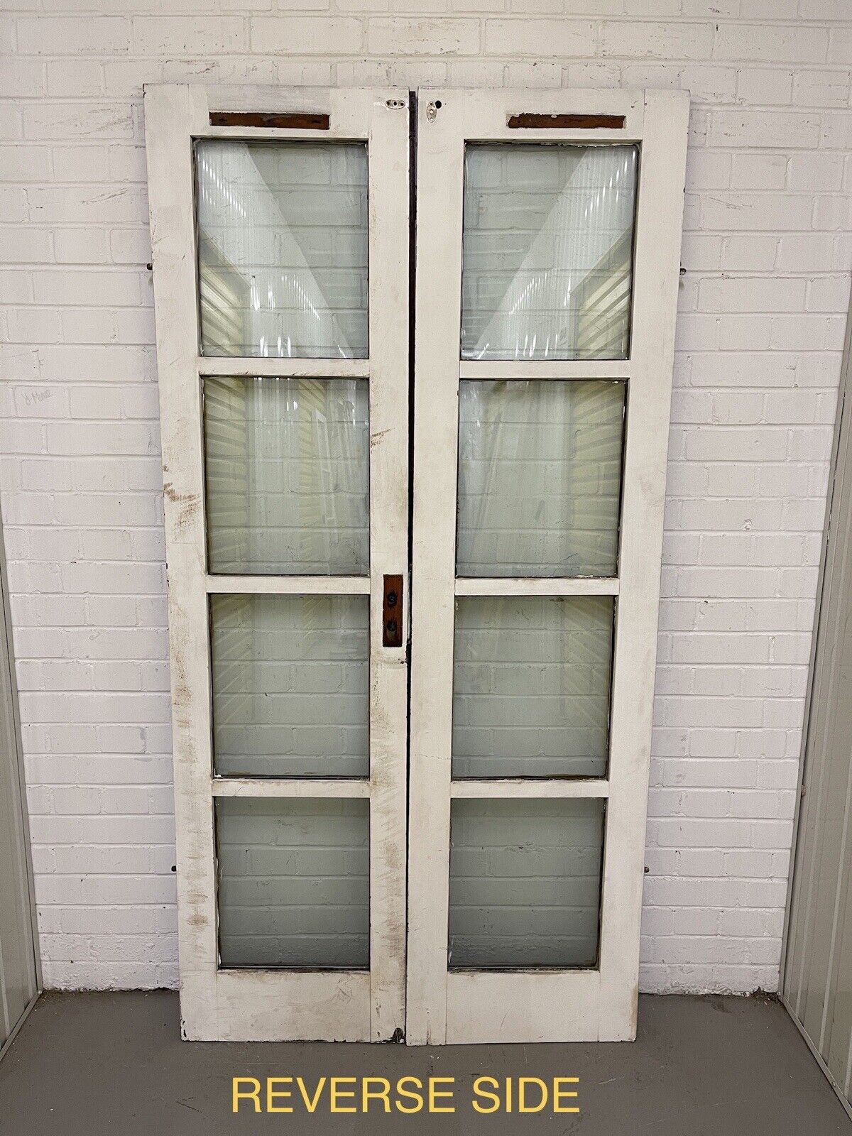 Reclaimed Old French Double Glazed Glass Wooden Double Doors 2015 x 1035mm