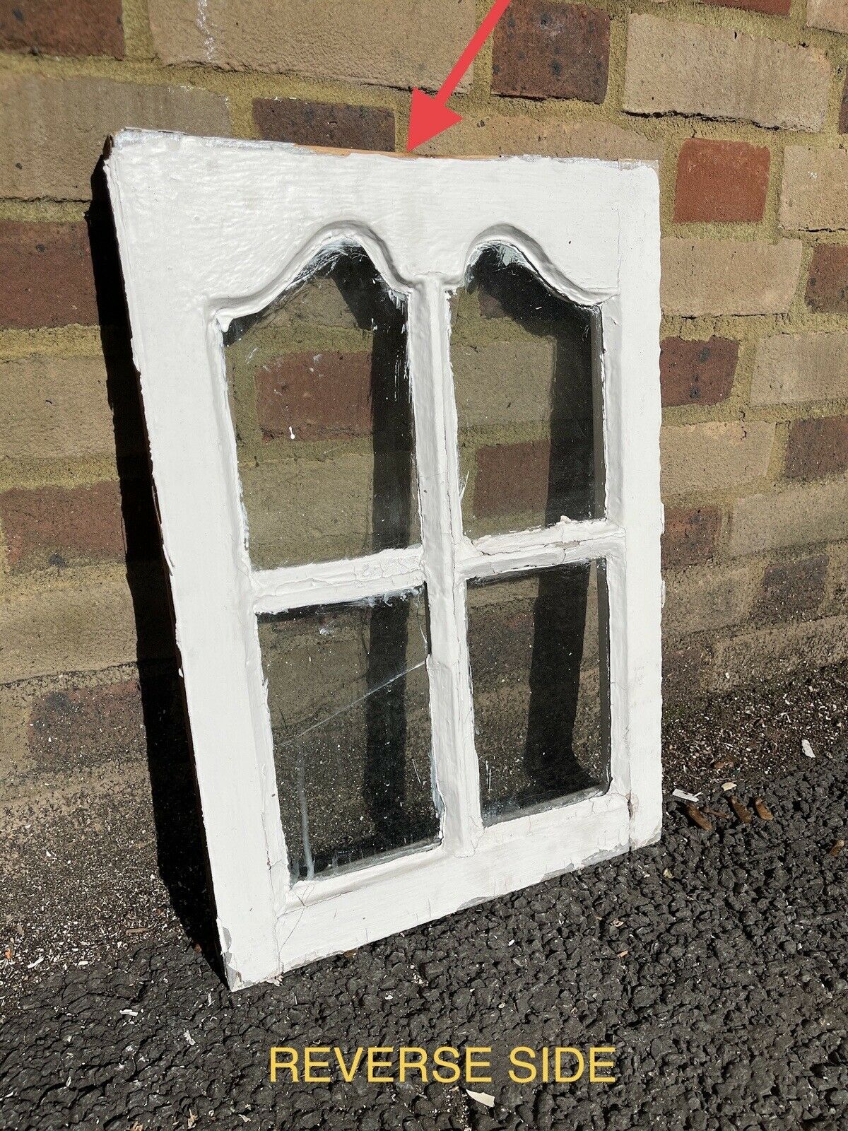 Reclaimed Old Edwardian Arch Sash Wooden Window 555 x 385mm