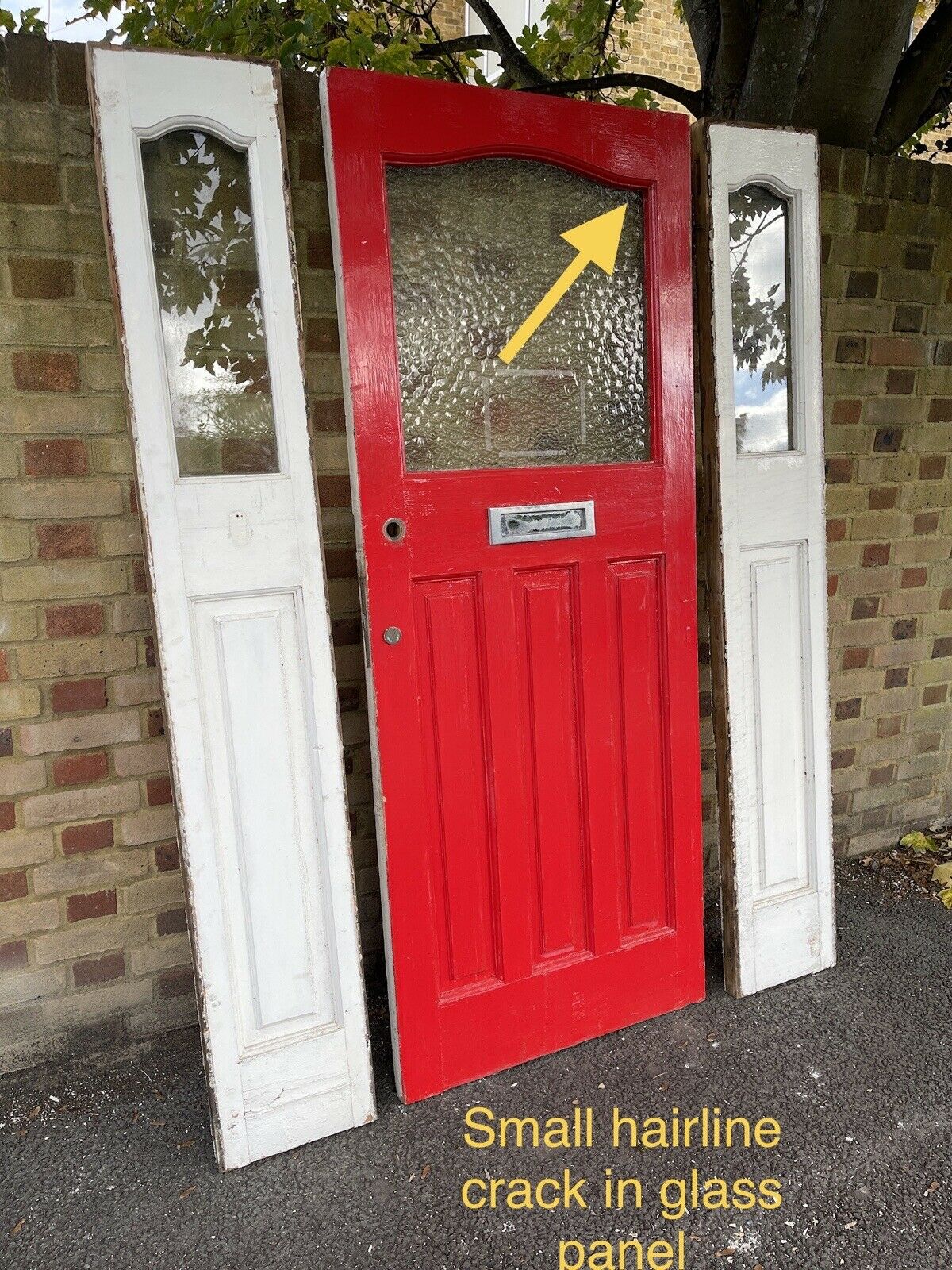 Reclaimed Victorian Edwardian Wooden Panel External Front Door With Surround