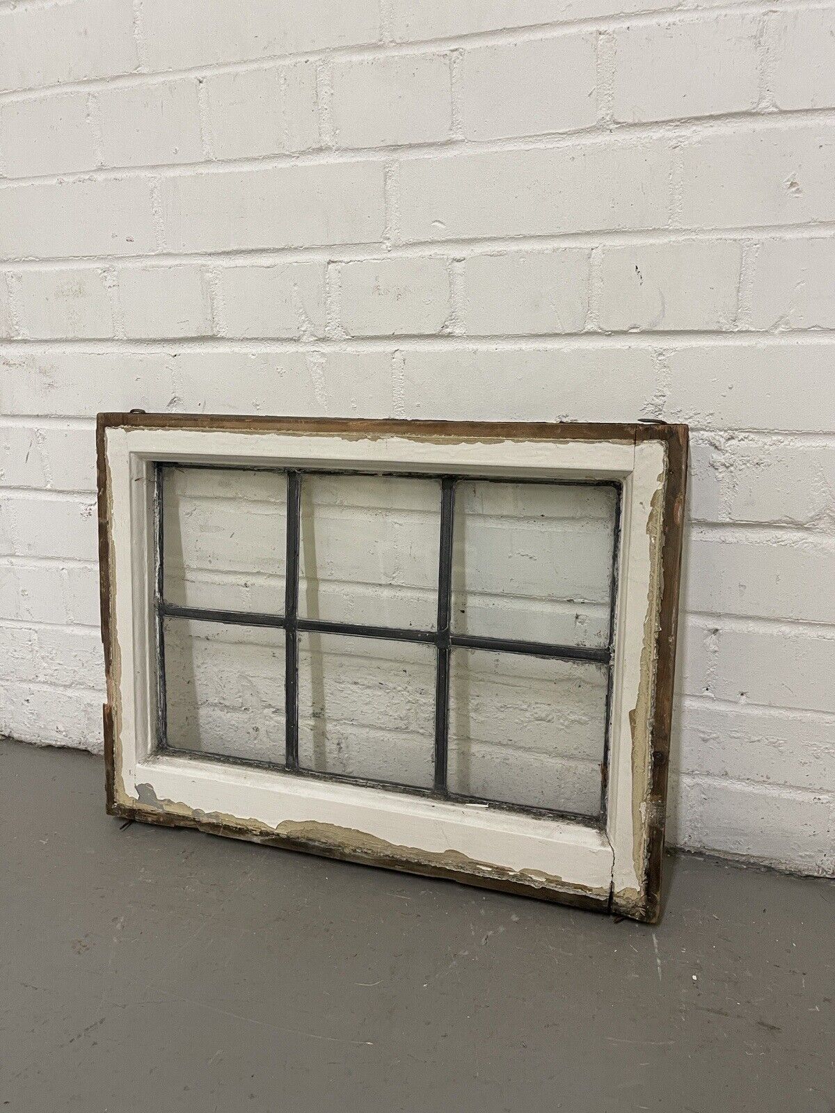 Reclaimed Leaded Light Panel Wooden Windows 405 x 543mm