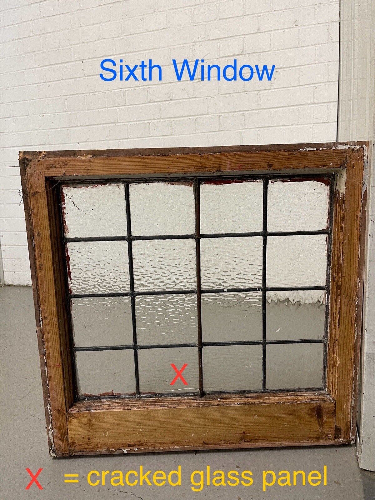 Job Lot of 6 Reclaimed Leaded Light Panel Wooden Windows Various Sizes