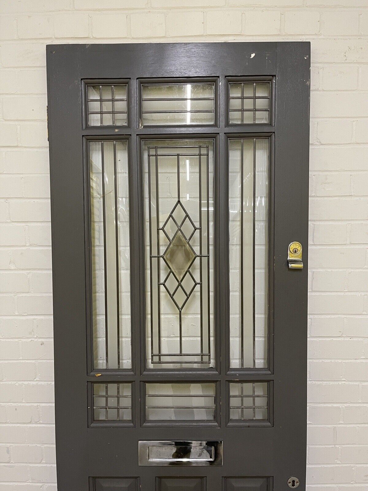 Modern Reclaimed Victorian Edwardian Wooden Panel Front Door 1960 1970 x 760mm