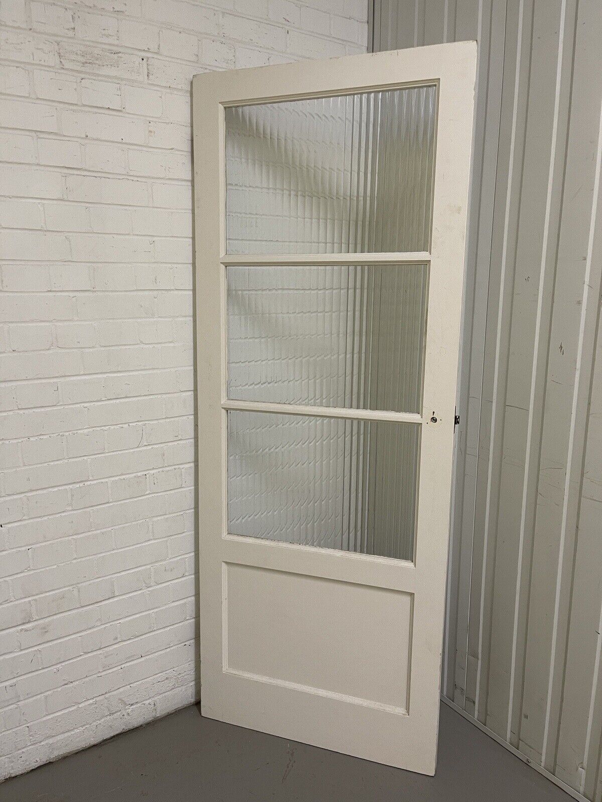 Reclaimed  Reeded Glass Internal Or External Door 1965 x 760mm