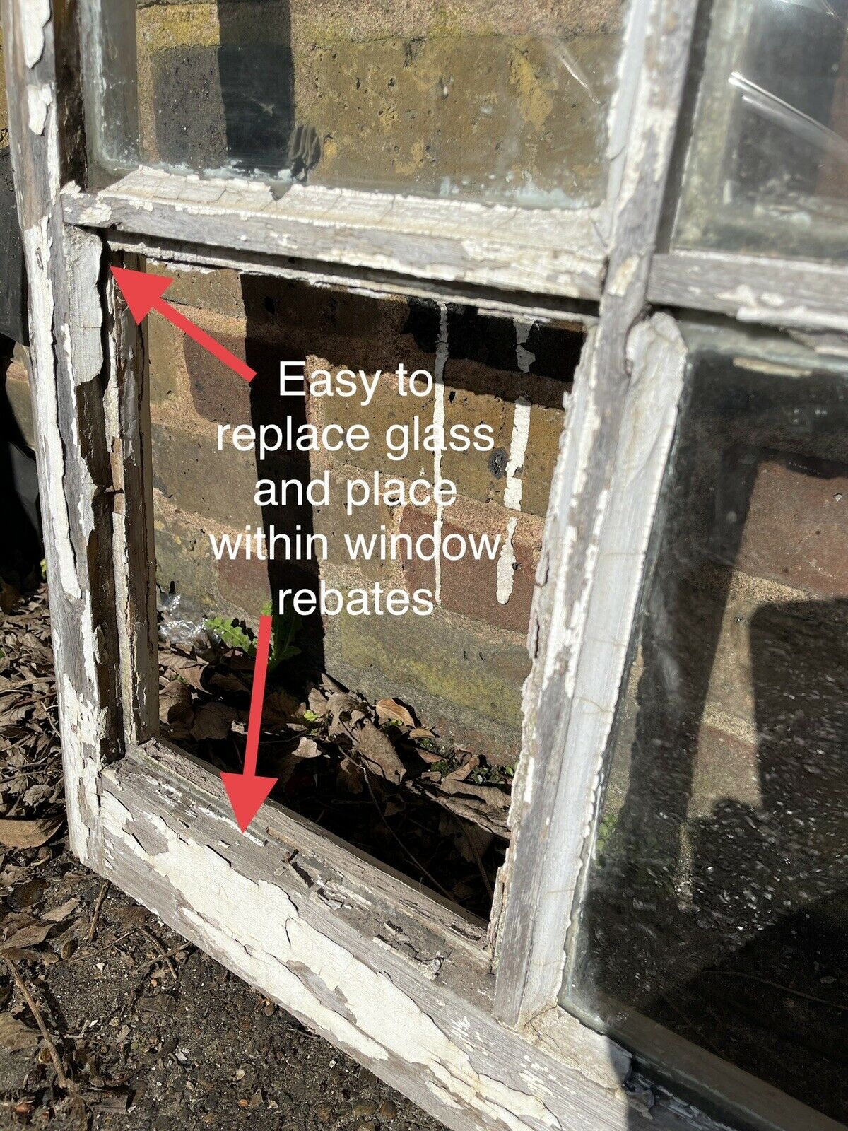 Large Reclaimed Old Georgian 10 Panel Wooden Sash Window