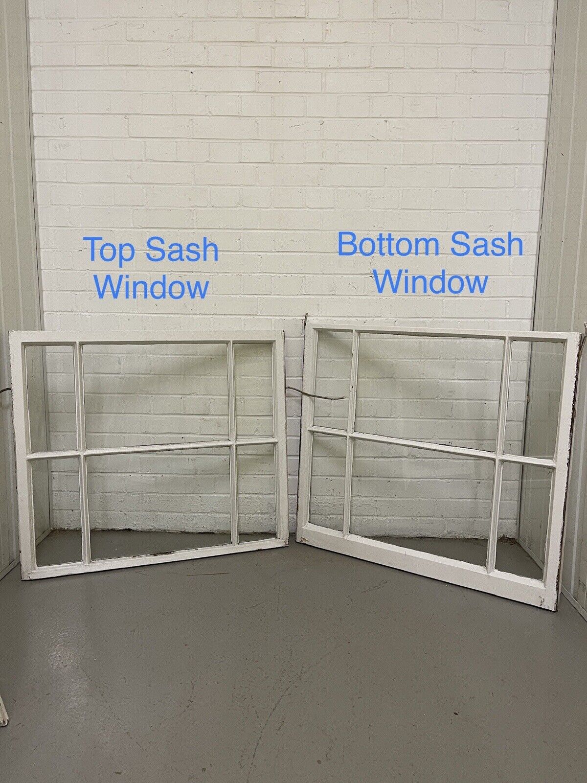 Pair Of Reclaimed Edwardian 6 Panel Wooden Sash Window 910 x 805mm 910 x 835mm