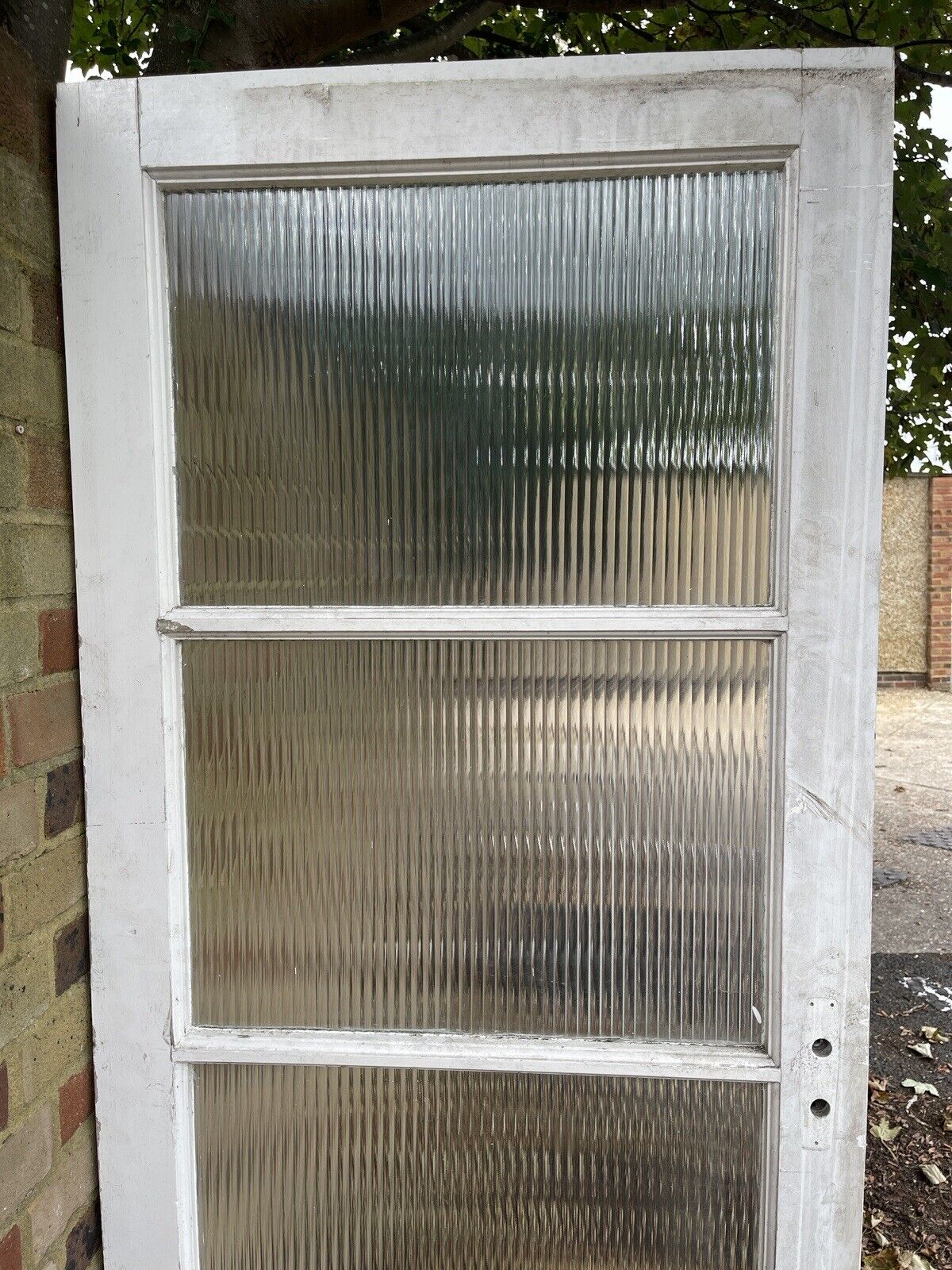 Reclaimed Reeded Glass Internal Or External Door 1970 or 1980 x 760mm