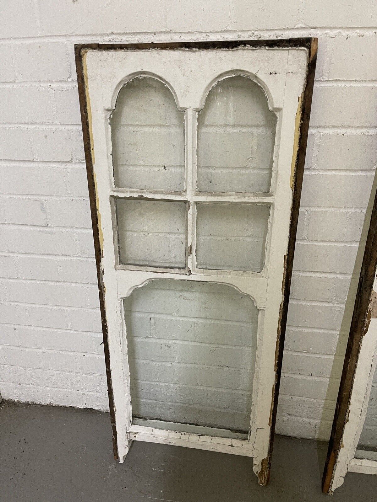 Reclaimed Old Edwardian Arch Sash Wooden Windows 1050 x 995mm and 995 x 405mm