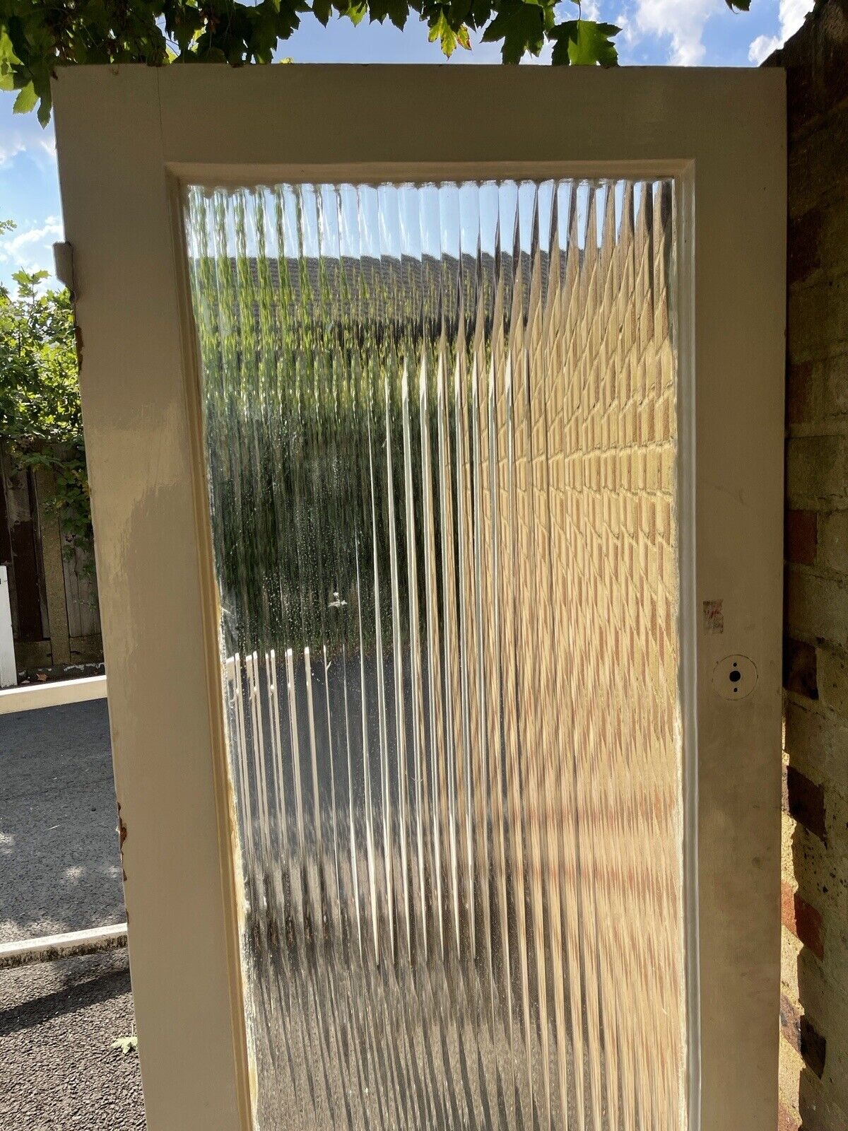 Reclaimed Reeded Glass Internal Or External Door 1970 x 762mm