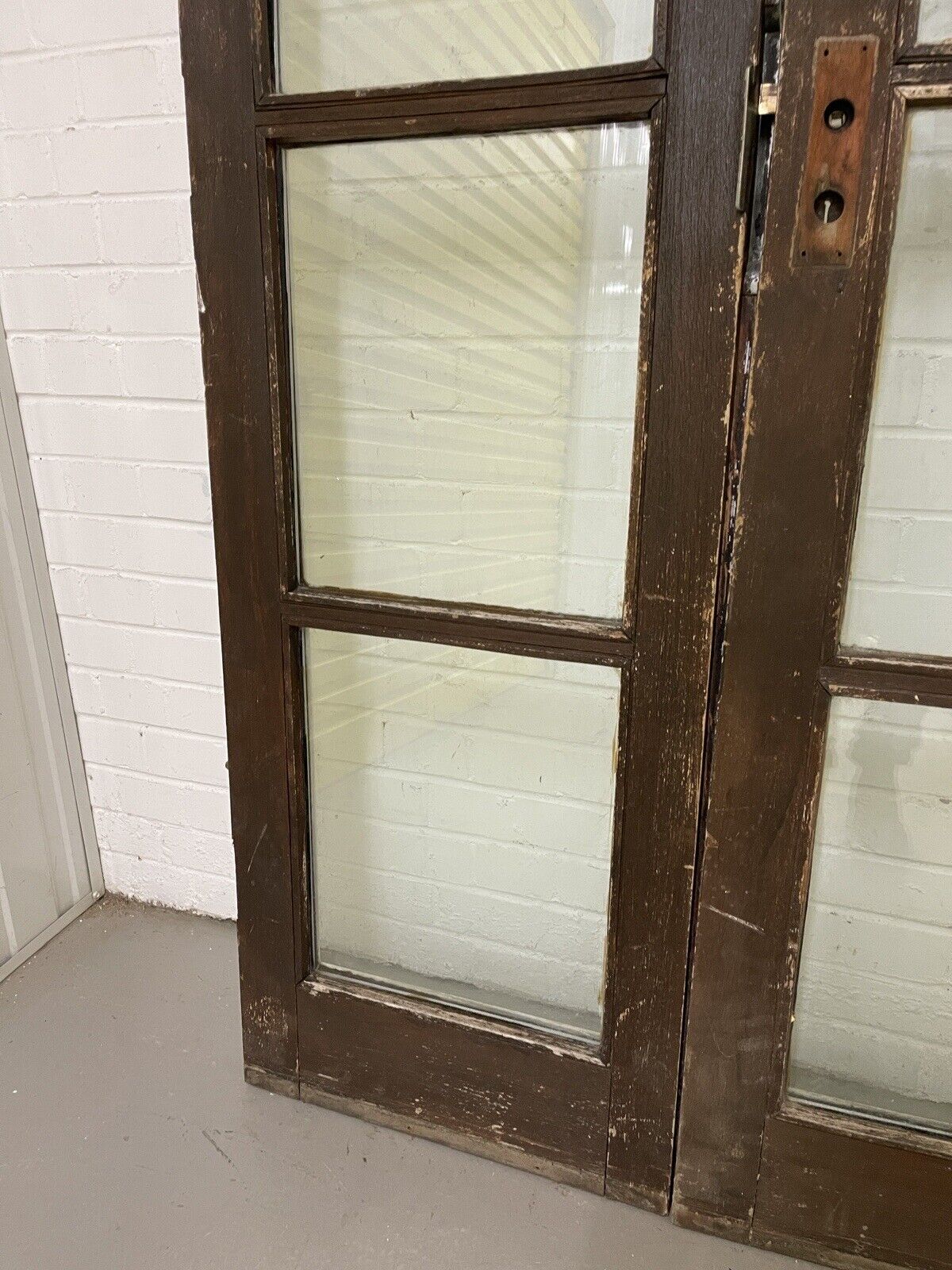 Reclaimed Old French Double Glazed Glass Wooden Double Doors 2015 x 1035mm