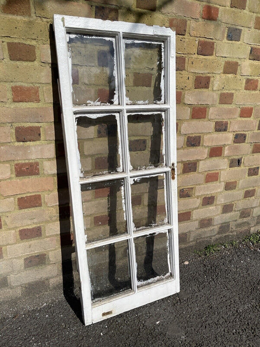 Reclaimed Old Georgian 8 Panel Wooden Window 1310 x 530mm