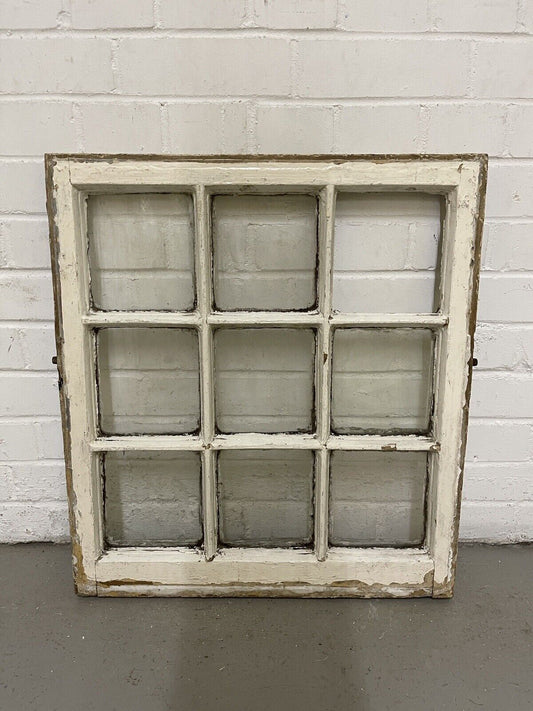 Reclaimed Old Georgian 9 Panel Wooden Window 570 x 630mm