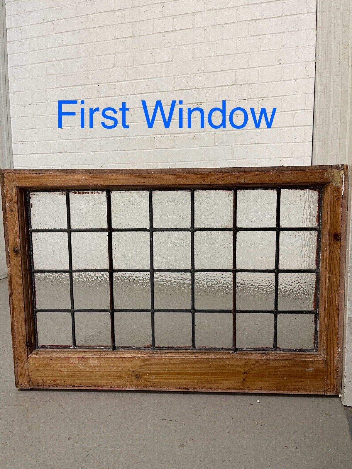 Job Lot of 6 Reclaimed Leaded Light Panel Wooden Windows Various Sizes