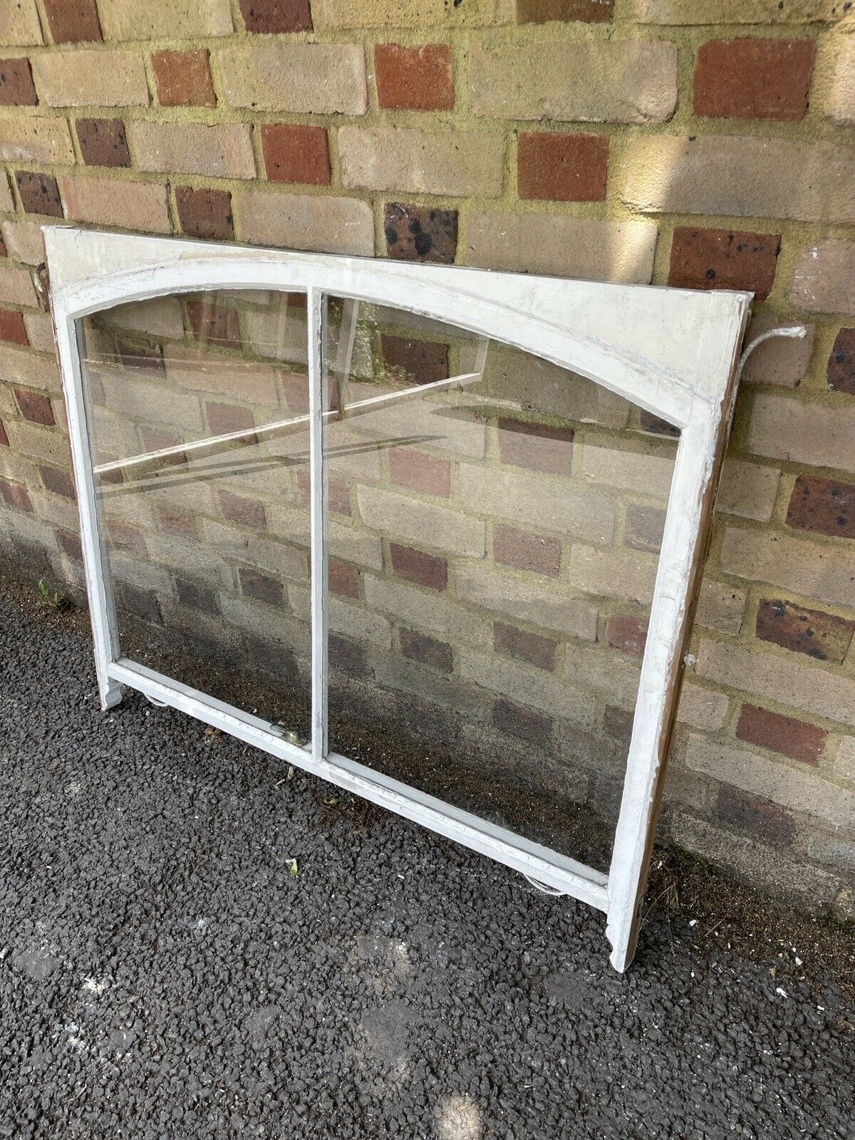 Reclaimed Old Victorian Edwardian Arch Panel Wooden Sash Window 1050 x 855mm