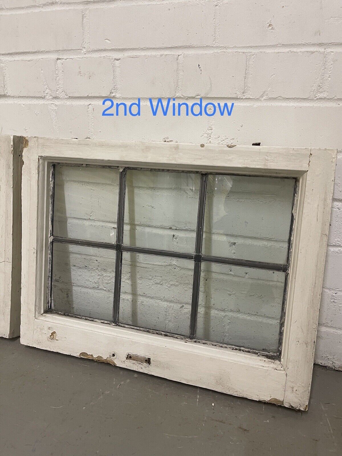 Pair Of Reclaimed Leaded Light Panel Wooden Windows 400 x 538mm 400 x 538mm